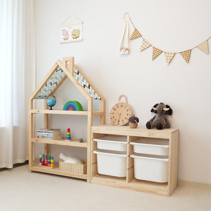 Little House Shelf｜Montessori Solid Wood Storage Set - Nidokid