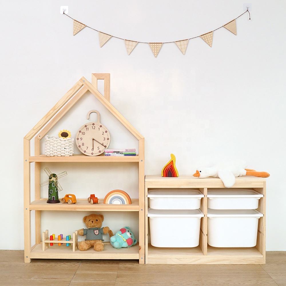 Little House Shelf｜Montessori Solid Wood Storage Set - Nidokid