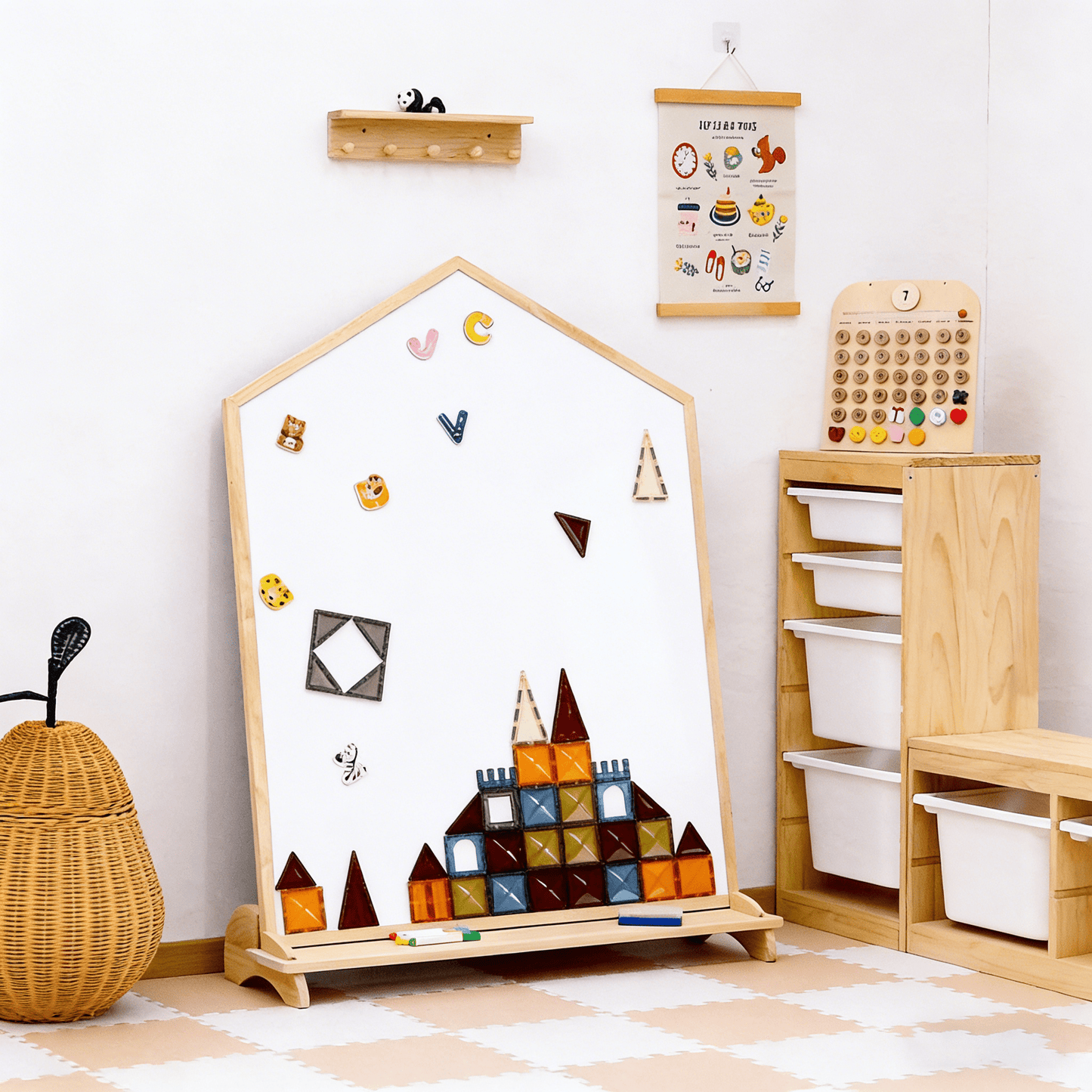 Solid Wood Double - Sided Magnetic Art Easel - Nidokid