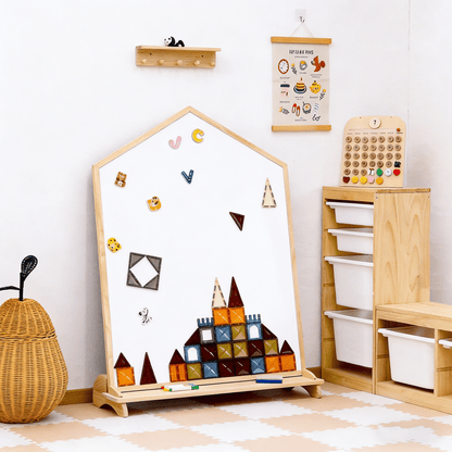 Solid Wood Double - Sided Magnetic Art Easel - Nidokid