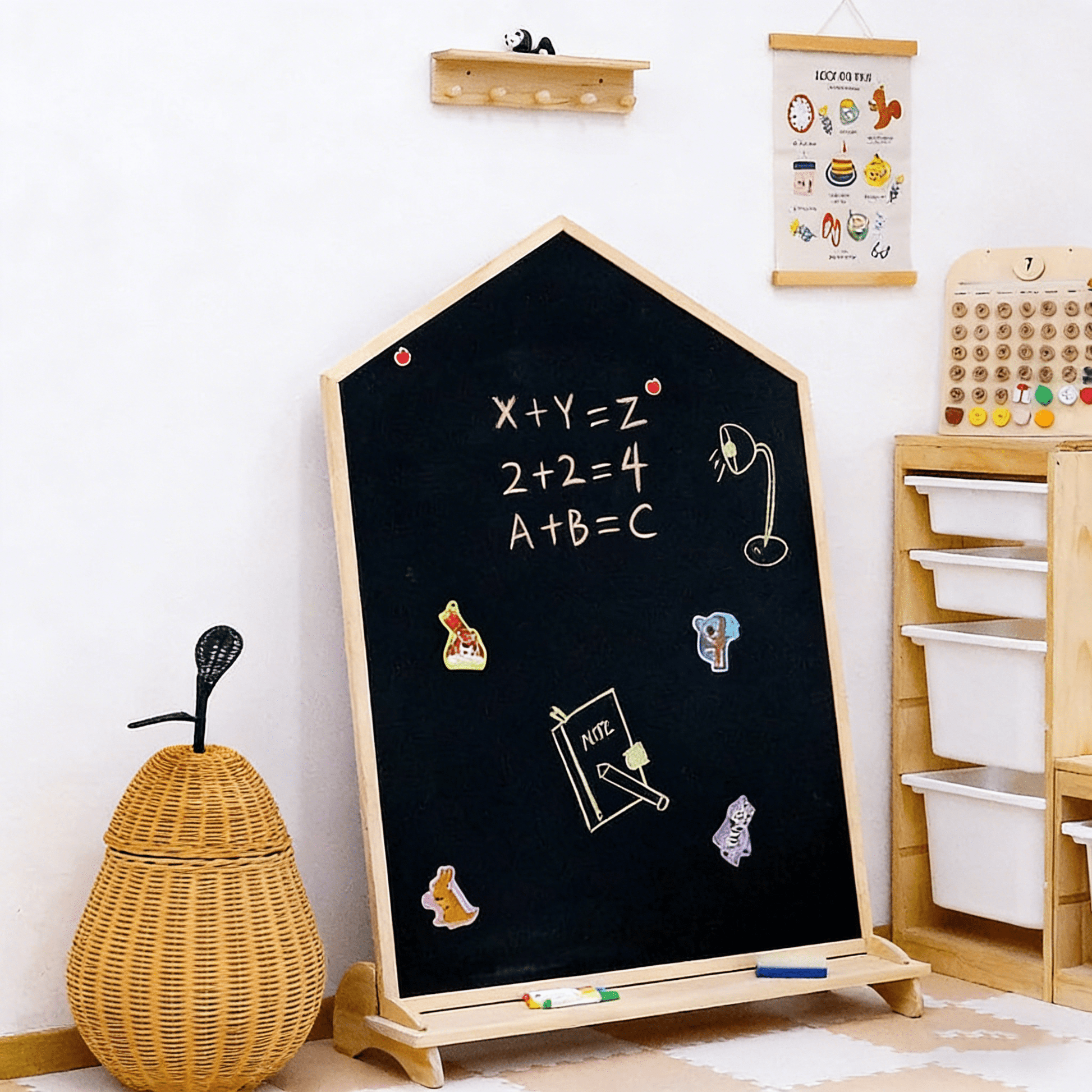 Solid Wood Double - Sided Magnetic Art Easel - Nidokid